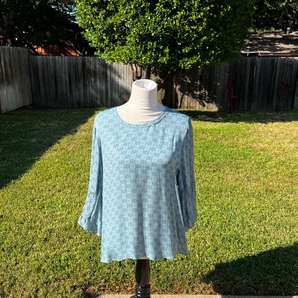 Kobi Halperin Women's Blue Long Sleeve Blue Blouse Size XL